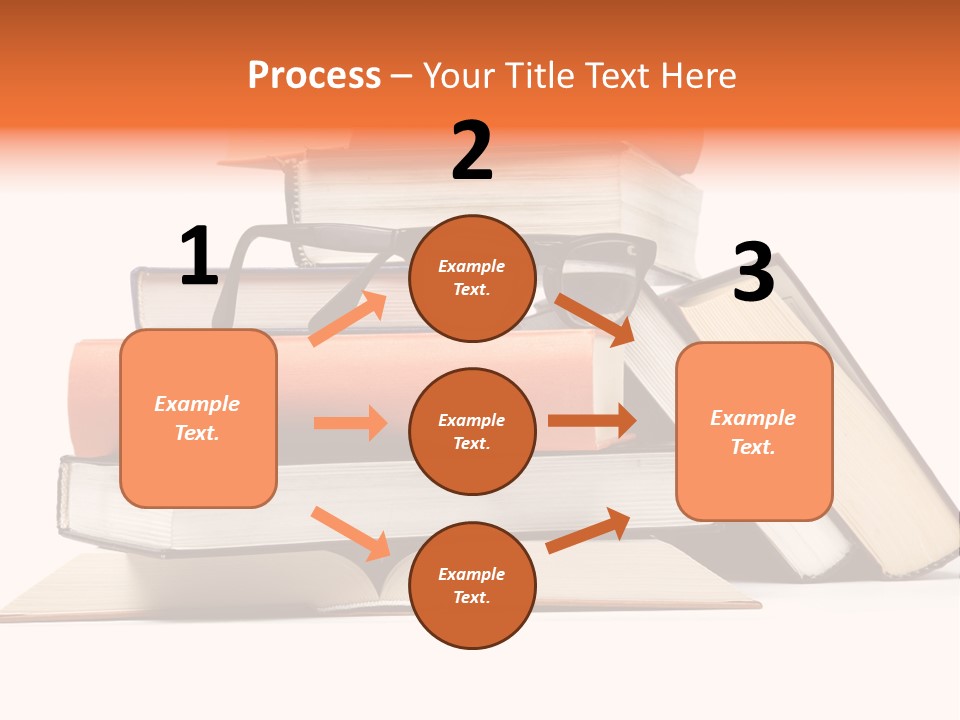 A Stack Of Books With Glasses On Top Of It PowerPoint Template