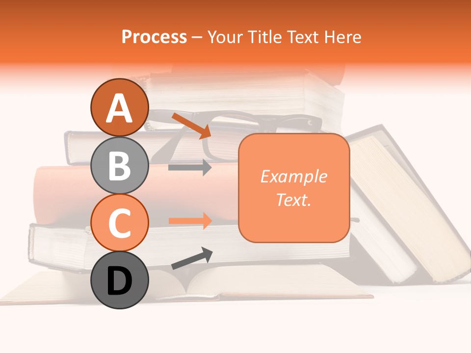 A Stack Of Books With Glasses On Top Of It PowerPoint Template