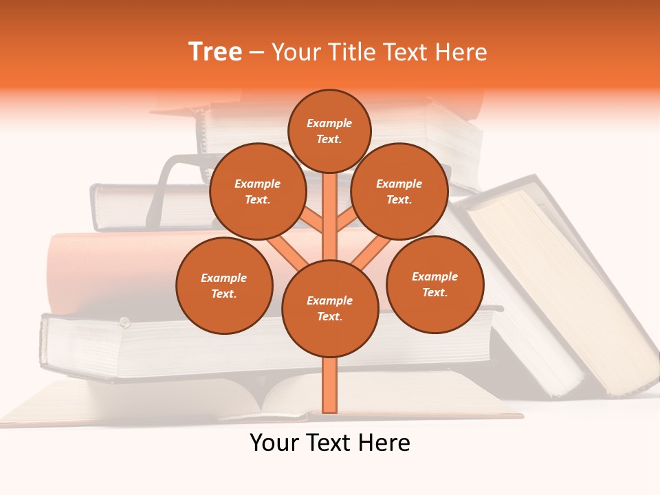 A Stack Of Books With Glasses On Top Of It PowerPoint Template