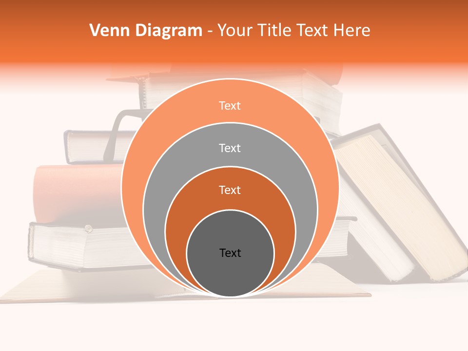 A Stack Of Books With Glasses On Top Of It PowerPoint Template