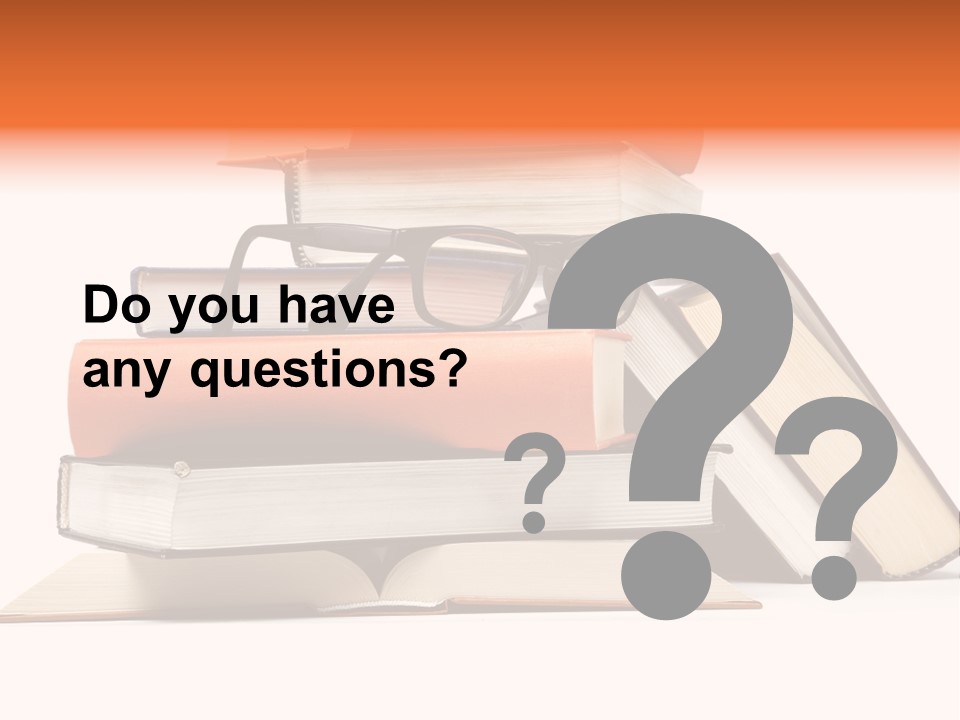 A Stack Of Books With Glasses On Top Of It PowerPoint Template