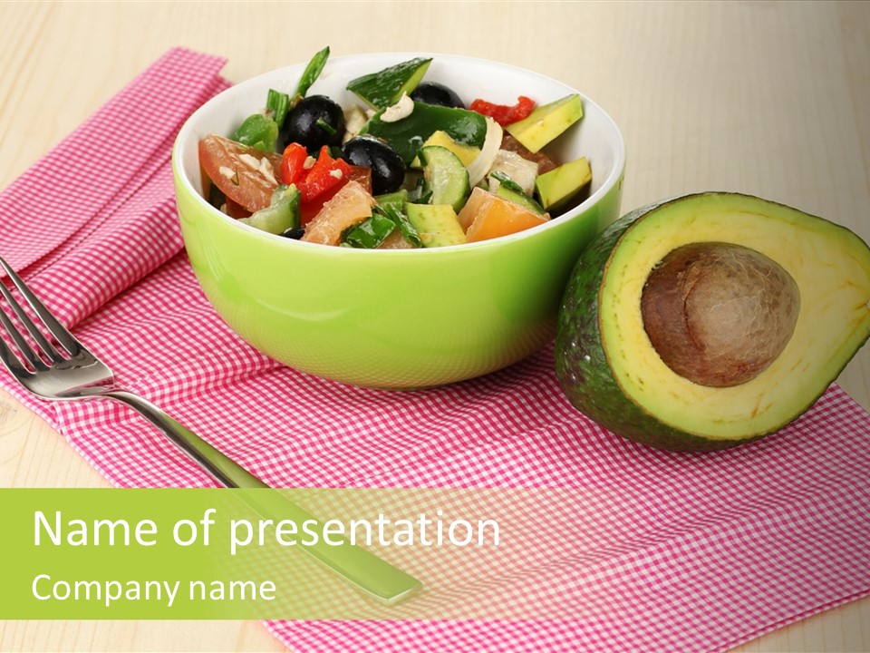 Food Napkin Leaf PowerPoint Template