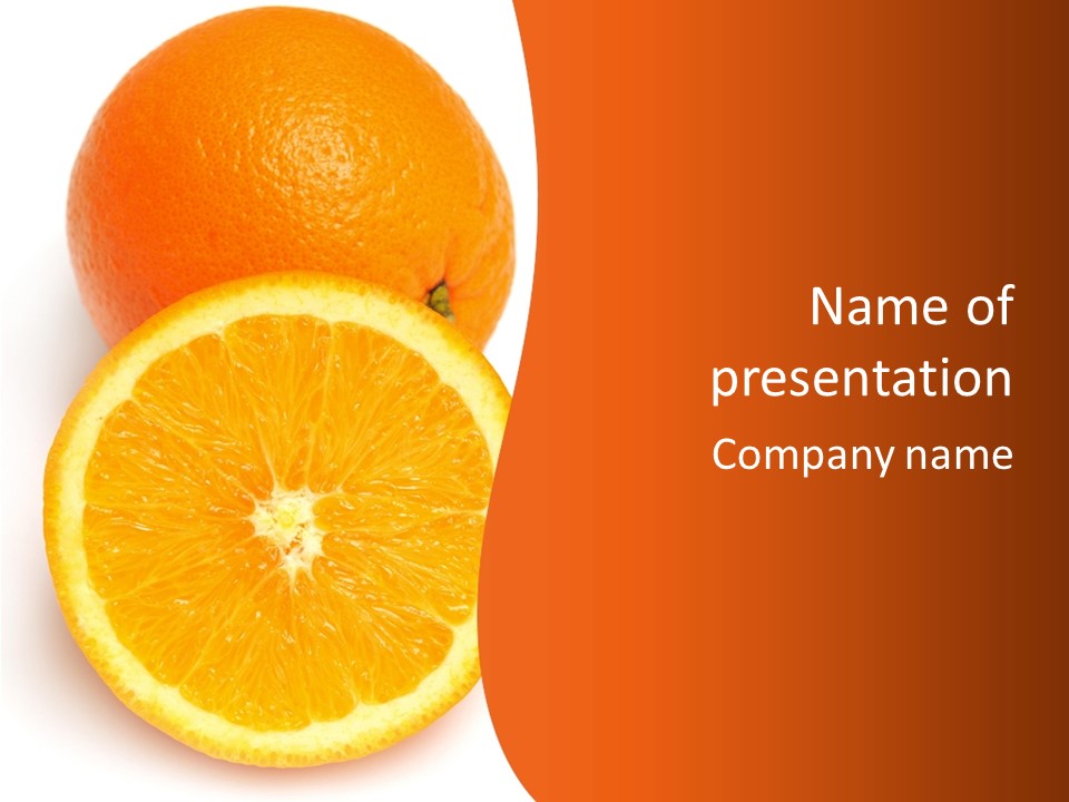 Two Oranges On A White Background Powerpoint Template PowerPoint Template