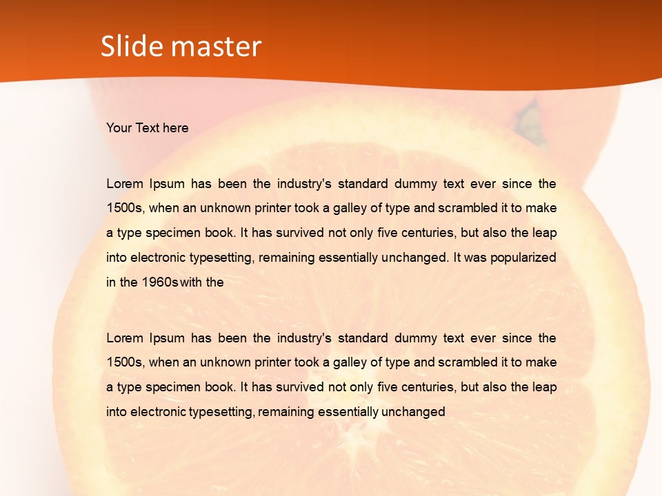 Two Oranges On A White Background Powerpoint Template PowerPoint Template