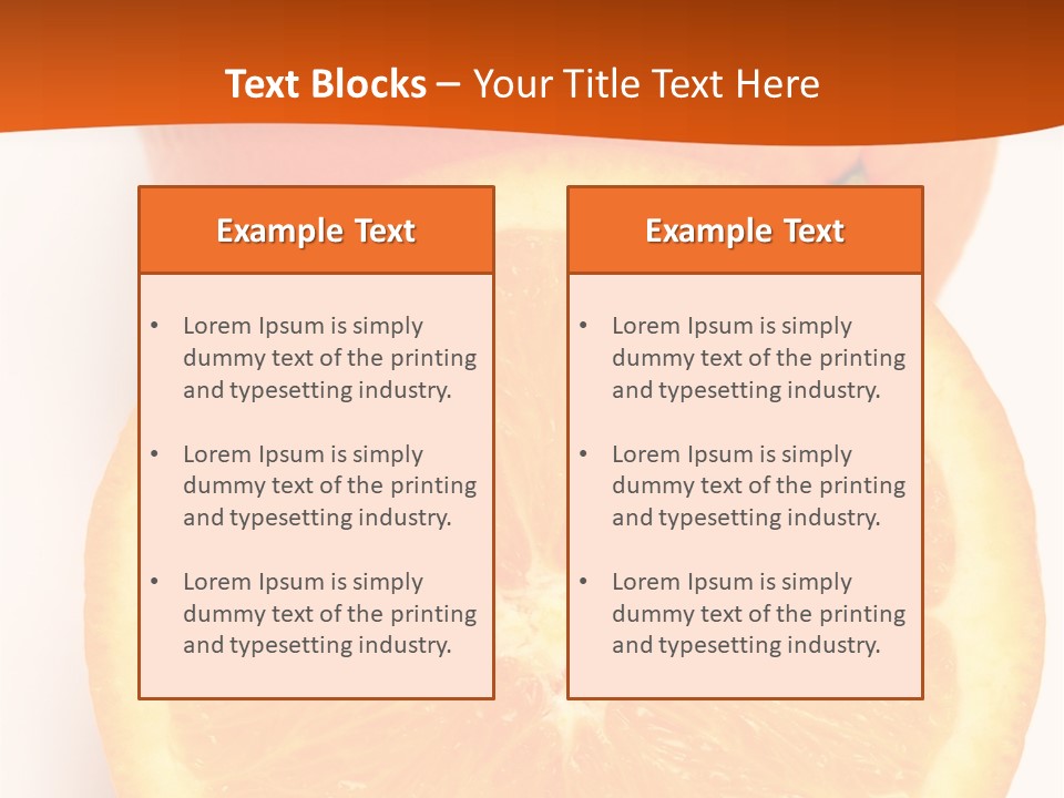 Two Oranges On A White Background Powerpoint Template PowerPoint Template