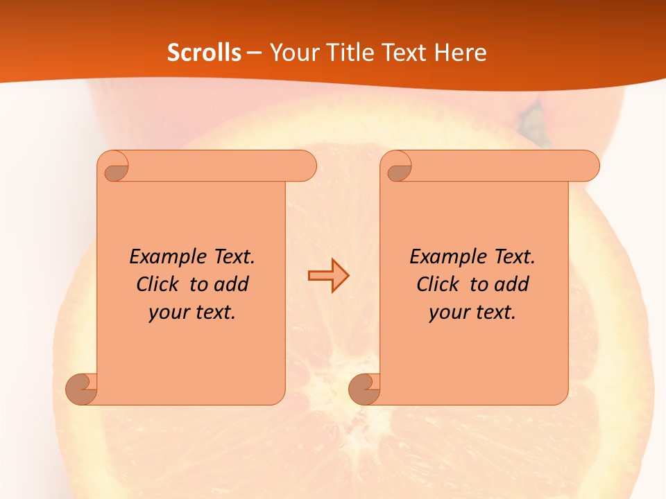 Two Oranges On A White Background Powerpoint Template PowerPoint Template