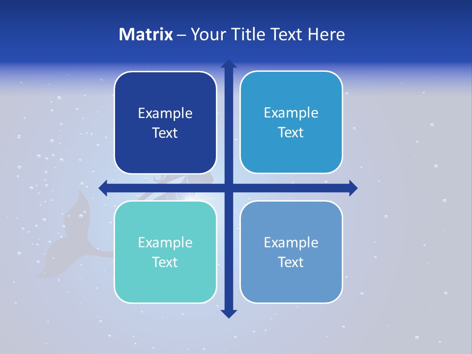 A Blue Background With A Silhouette Of A Mermaid PowerPoint Template