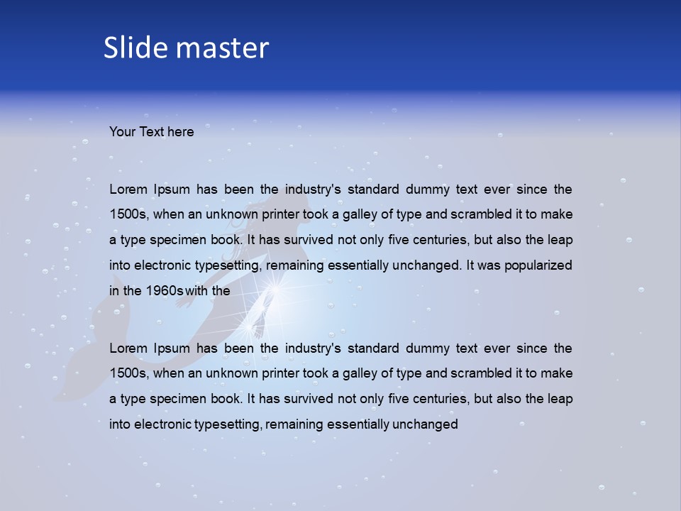 A Blue Background With A Silhouette Of A Mermaid PowerPoint Template