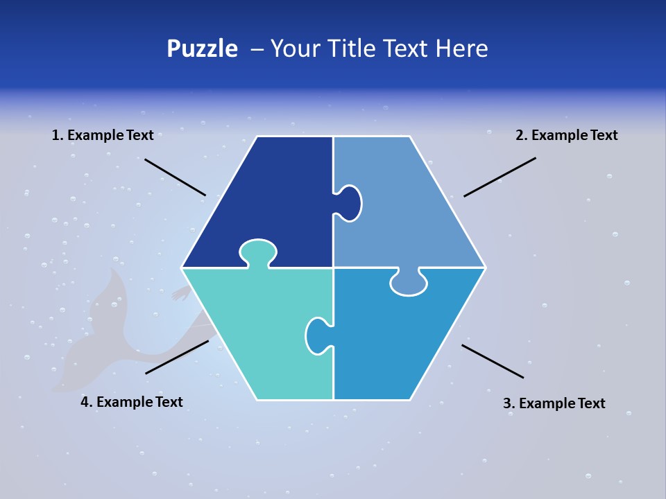 A Blue Background With A Silhouette Of A Mermaid PowerPoint Template