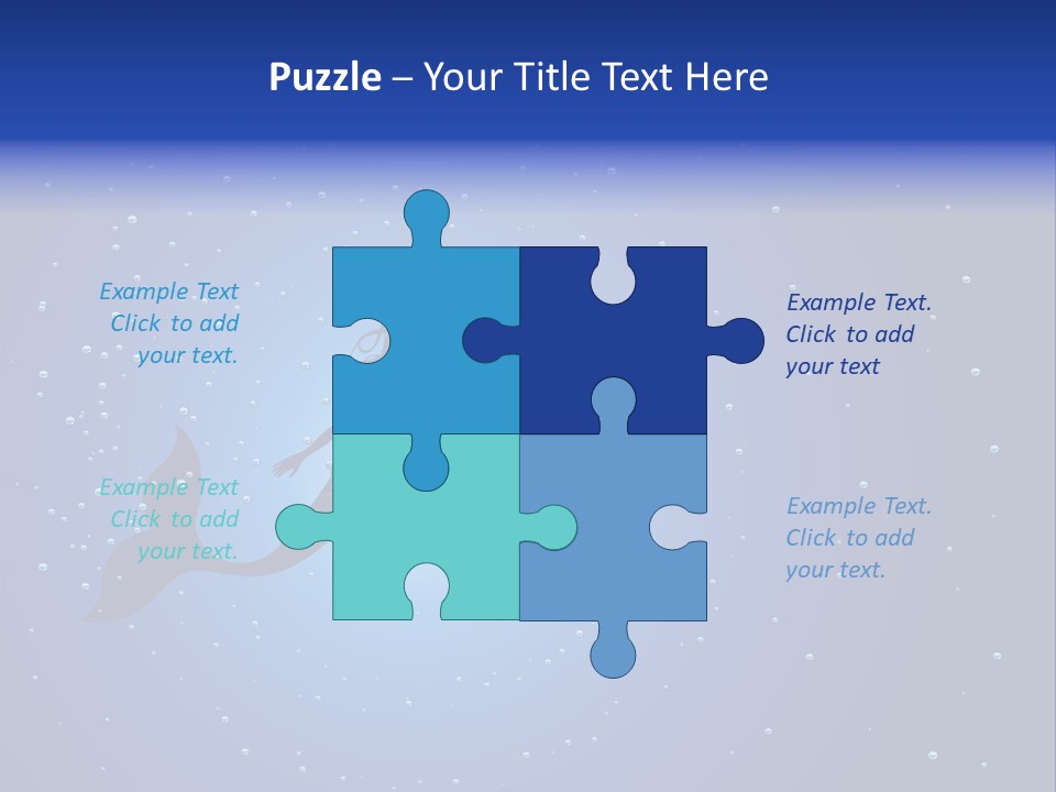 A Blue Background With A Silhouette Of A Mermaid PowerPoint Template