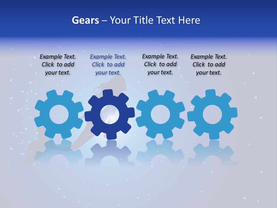 A Blue Background With A Silhouette Of A Mermaid PowerPoint Template