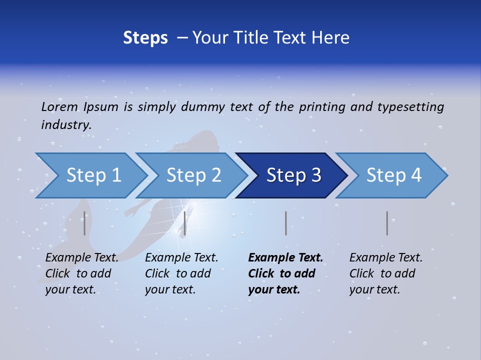 A Blue Background With A Silhouette Of A Mermaid PowerPoint Template