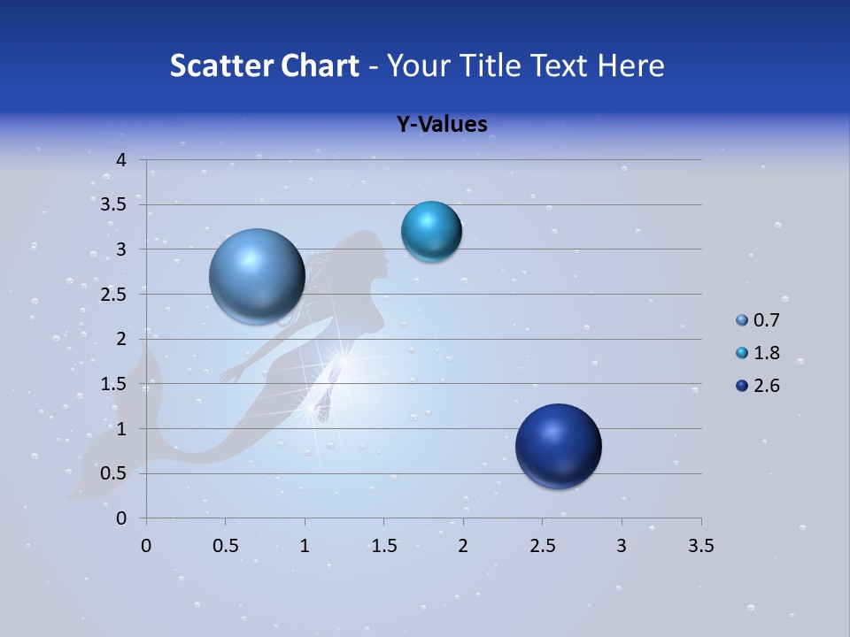 A Blue Background With A Silhouette Of A Mermaid PowerPoint Template