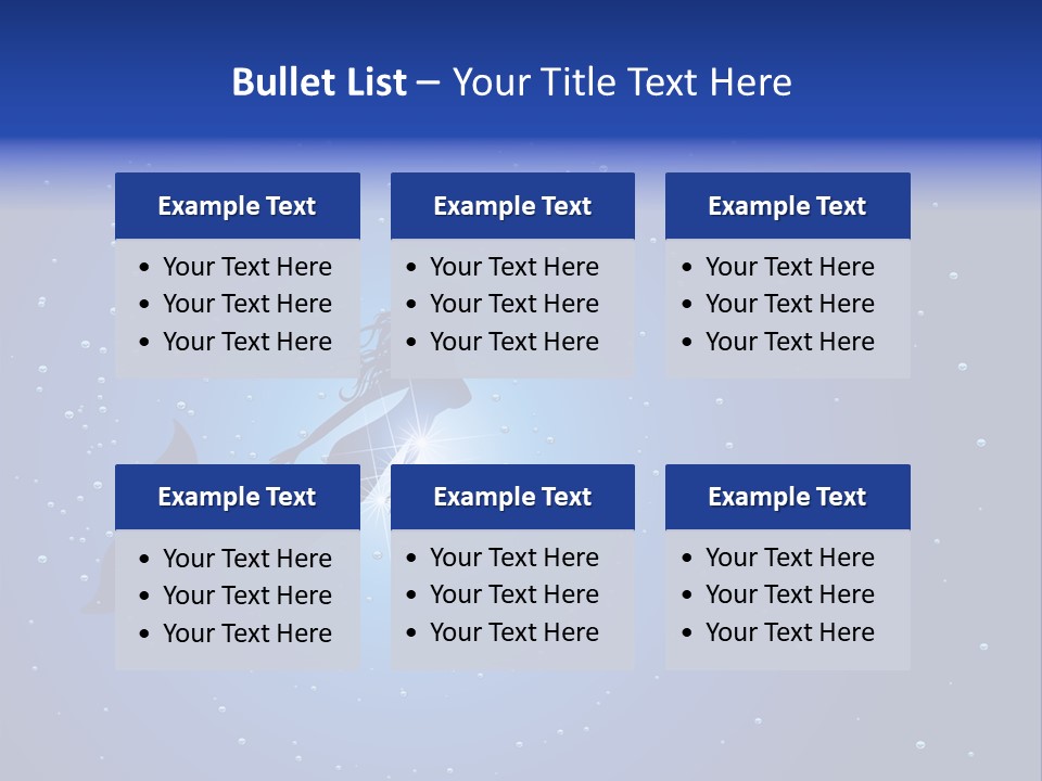 A Blue Background With A Silhouette Of A Mermaid PowerPoint Template