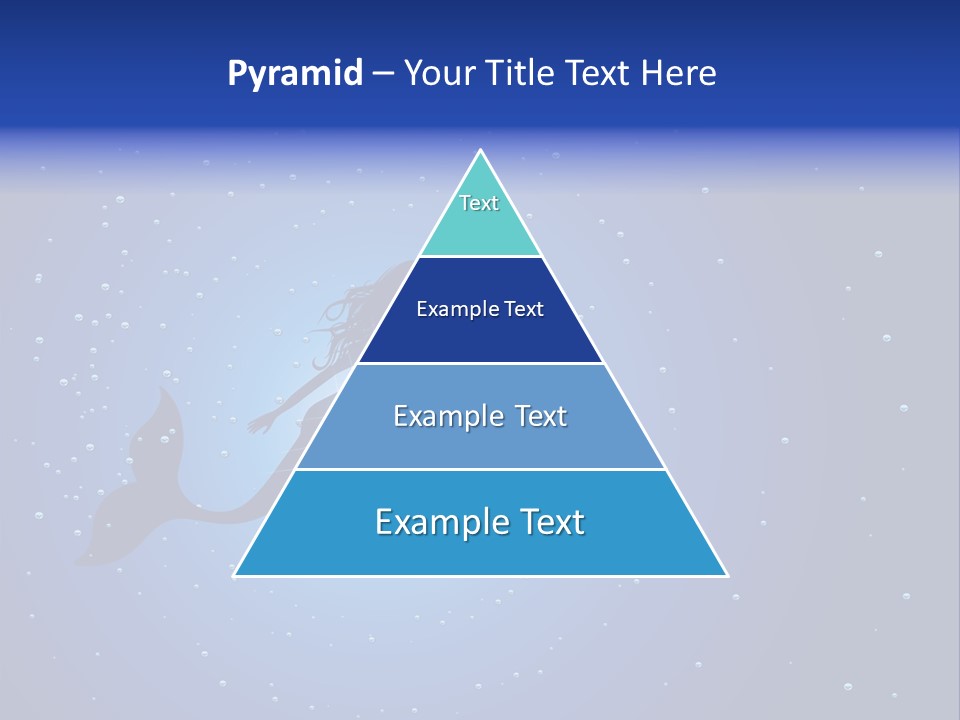 A Blue Background With A Silhouette Of A Mermaid PowerPoint Template