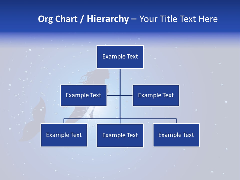 A Blue Background With A Silhouette Of A Mermaid PowerPoint Template