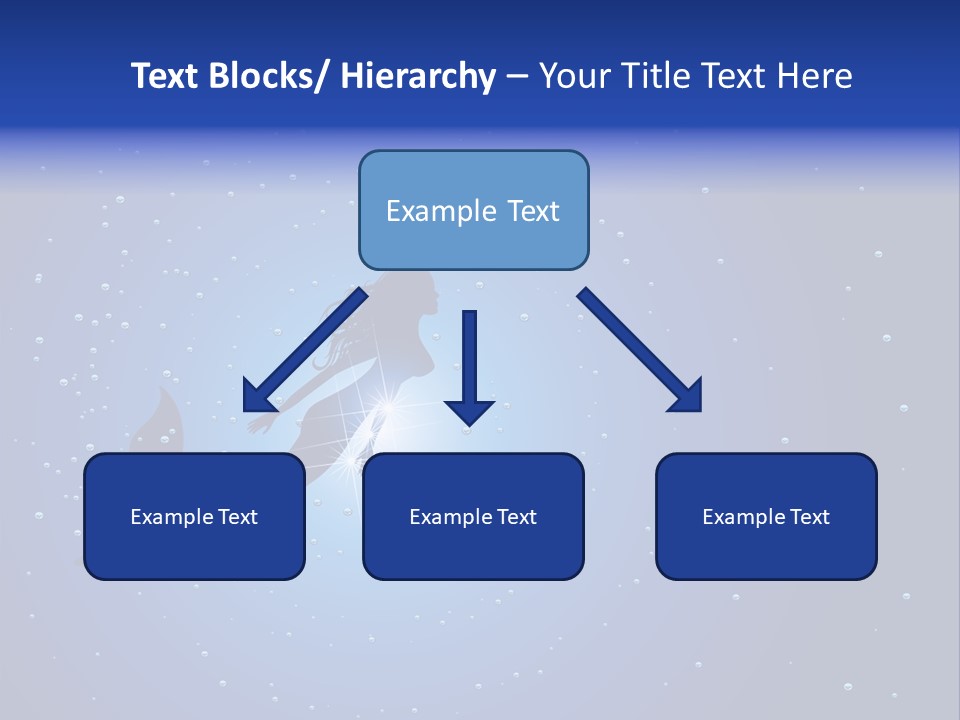 A Blue Background With A Silhouette Of A Mermaid PowerPoint Template