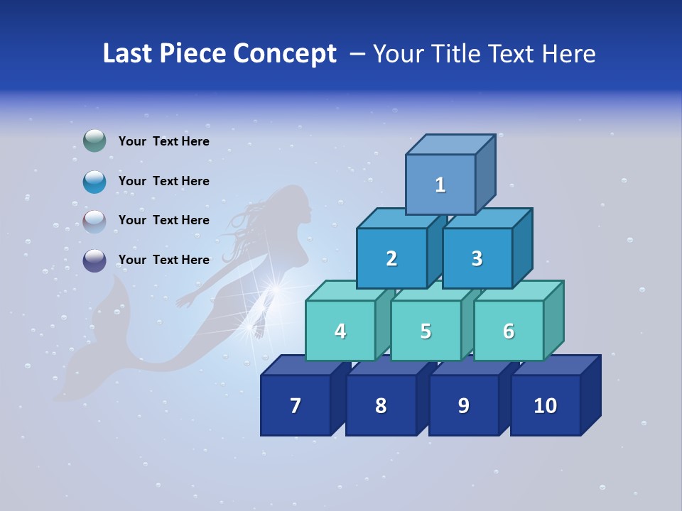 A Blue Background With A Silhouette Of A Mermaid PowerPoint Template