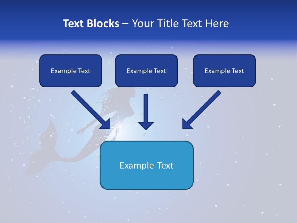 A Blue Background With A Silhouette Of A Mermaid PowerPoint Template