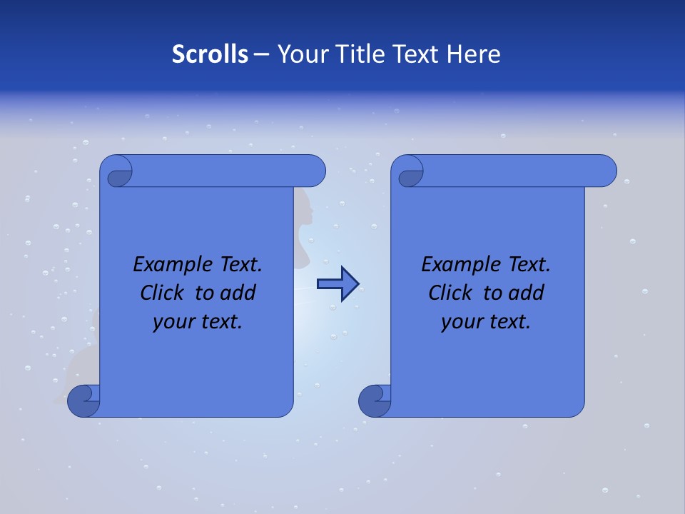 A Blue Background With A Silhouette Of A Mermaid PowerPoint Template