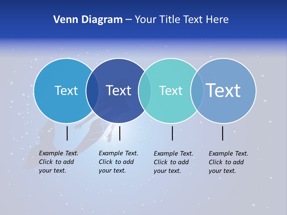 A Blue Background With A Silhouette Of A Mermaid PowerPoint Template