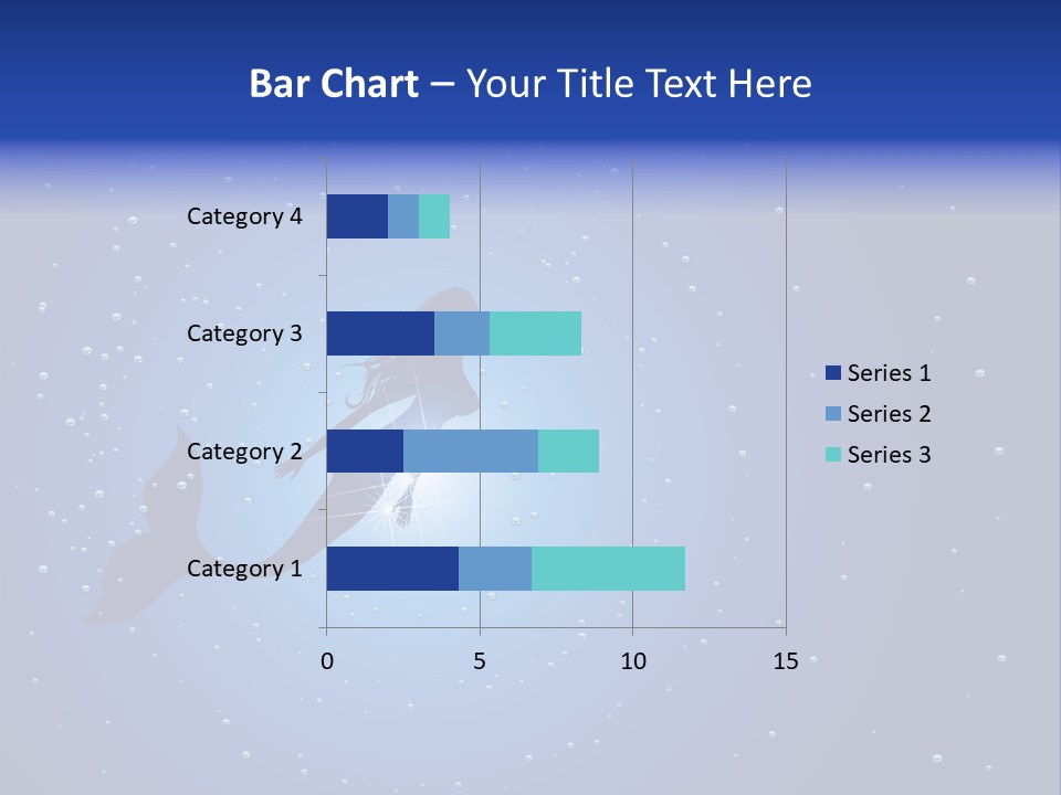 A Blue Background With A Silhouette Of A Mermaid PowerPoint Template