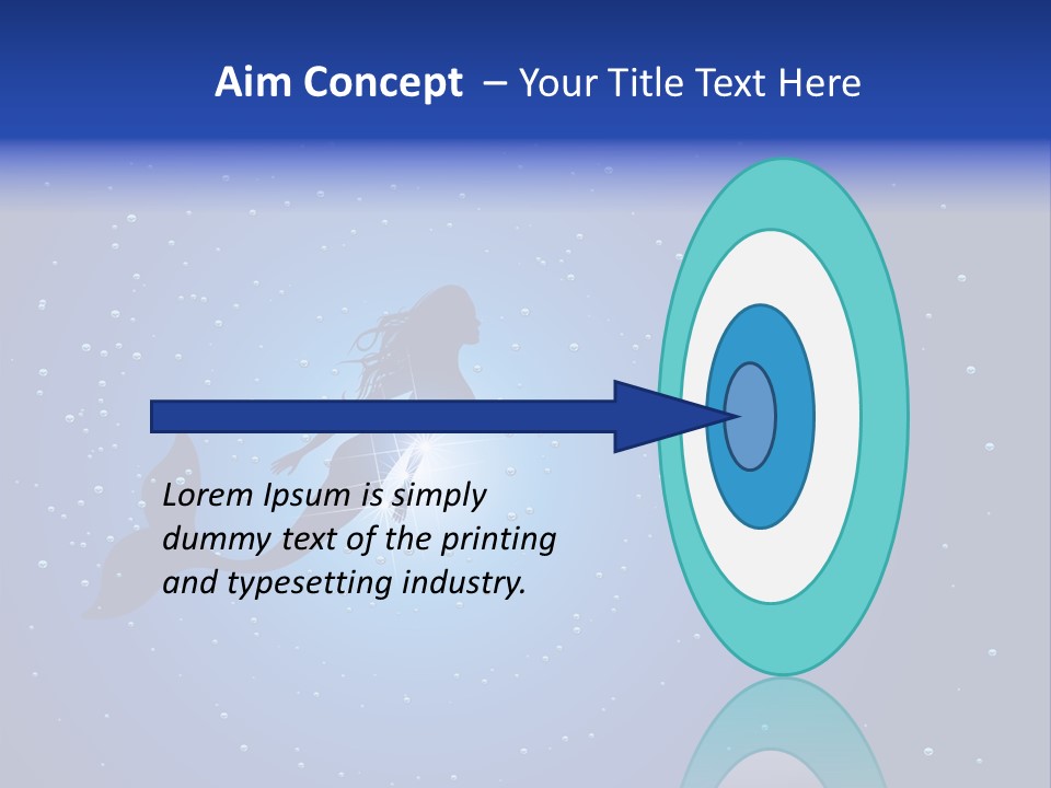 A Blue Background With A Silhouette Of A Mermaid PowerPoint Template