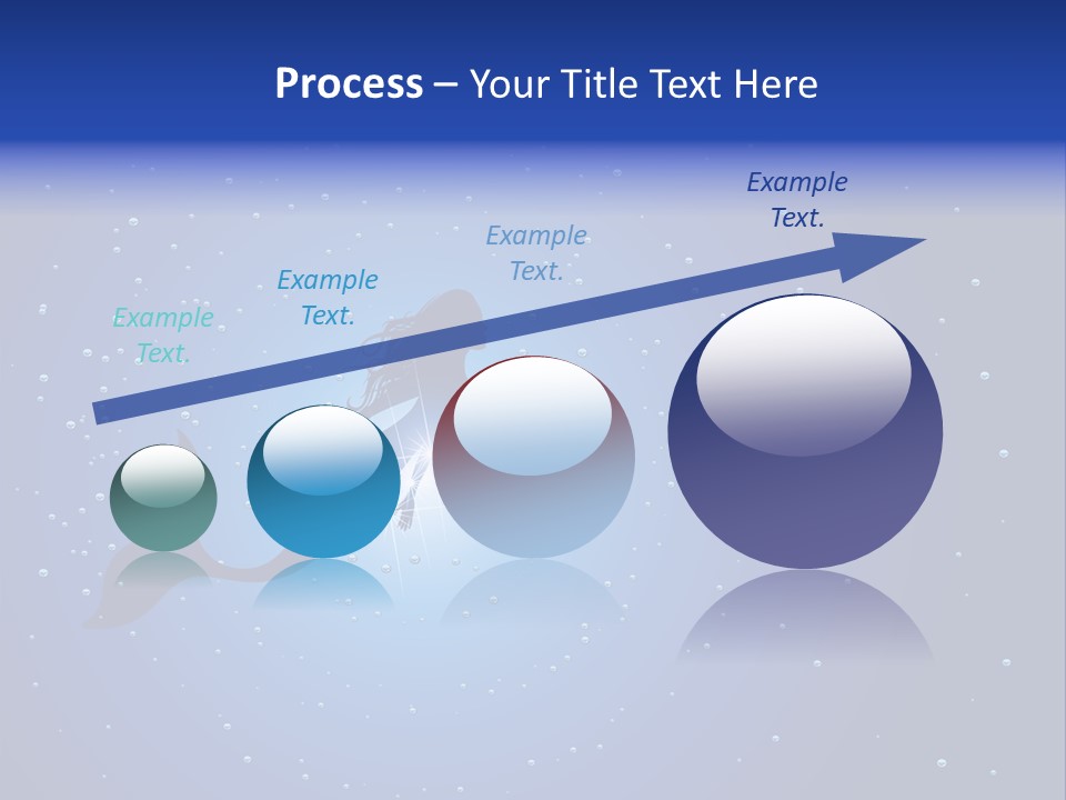 A Blue Background With A Silhouette Of A Mermaid PowerPoint Template