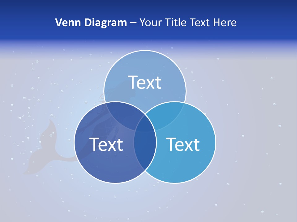 A Blue Background With A Silhouette Of A Mermaid PowerPoint Template