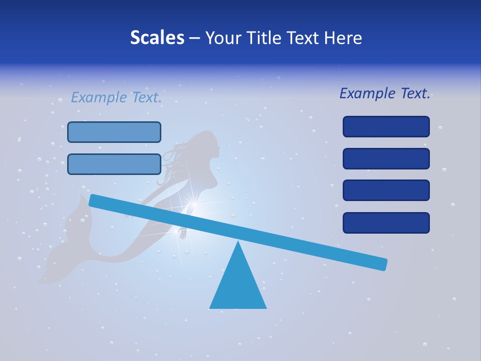 A Blue Background With A Silhouette Of A Mermaid PowerPoint Template