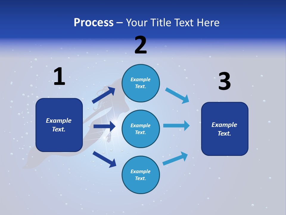 A Blue Background With A Silhouette Of A Mermaid PowerPoint Template