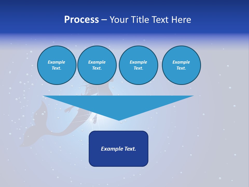 A Blue Background With A Silhouette Of A Mermaid PowerPoint Template