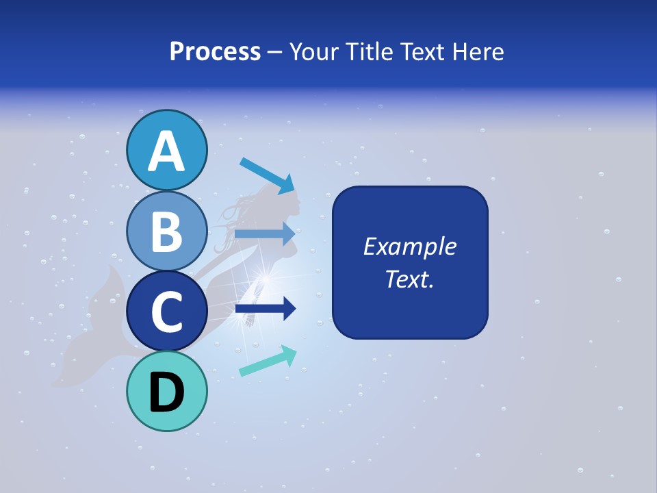 A Blue Background With A Silhouette Of A Mermaid PowerPoint Template