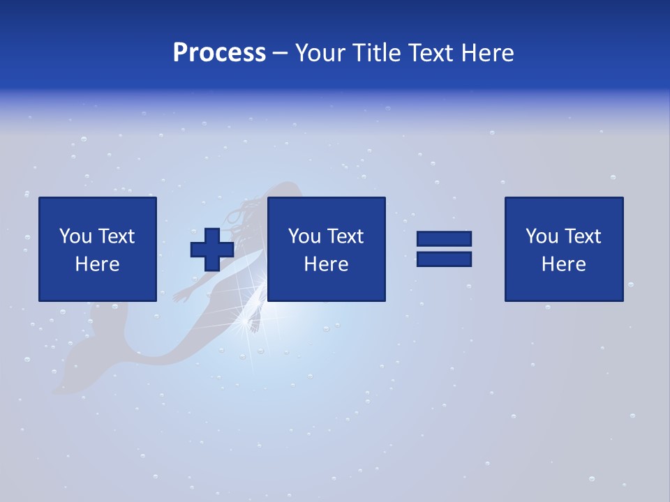 A Blue Background With A Silhouette Of A Mermaid PowerPoint Template