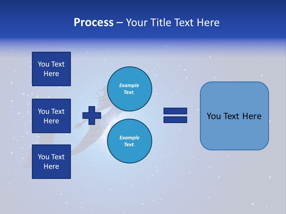 A Blue Background With A Silhouette Of A Mermaid PowerPoint Template