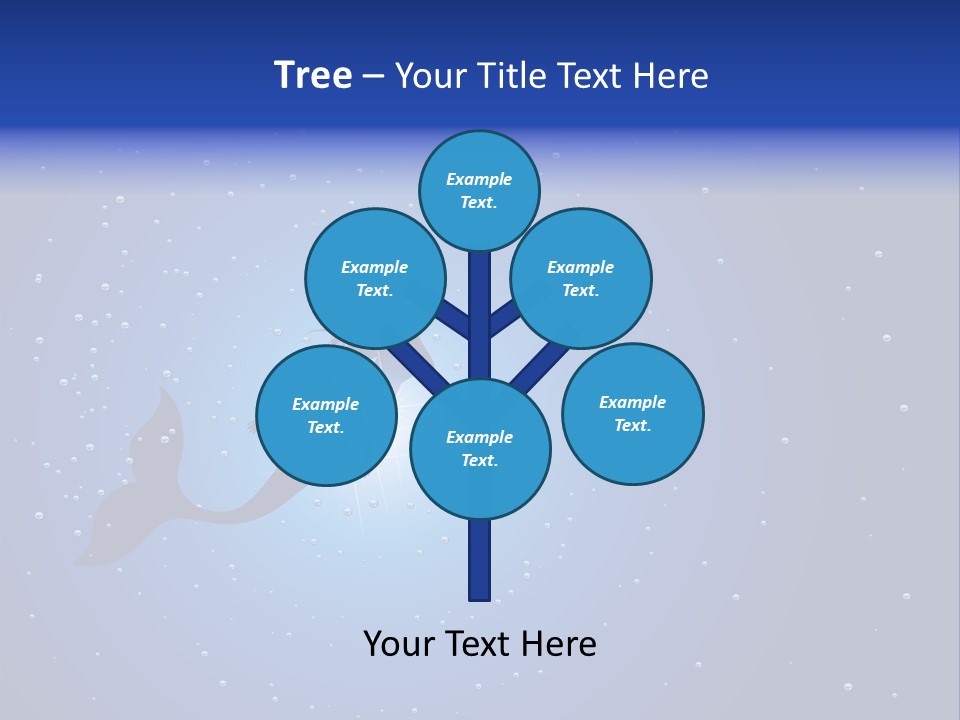 A Blue Background With A Silhouette Of A Mermaid PowerPoint Template