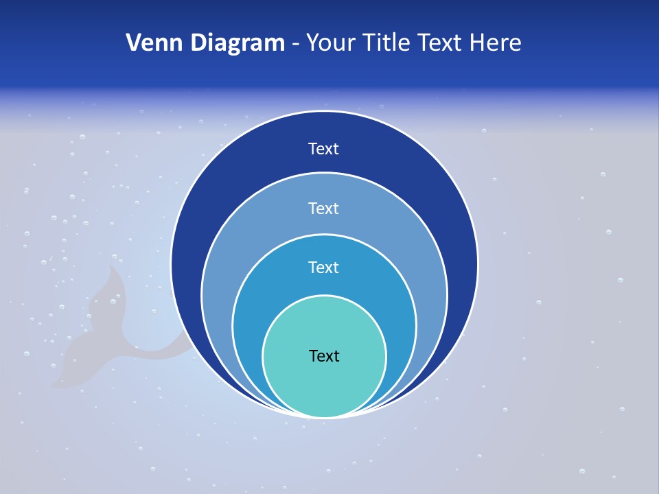 A Blue Background With A Silhouette Of A Mermaid PowerPoint Template