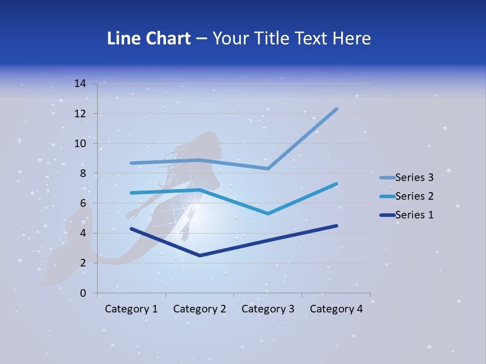 A Blue Background With A Silhouette Of A Mermaid PowerPoint Template