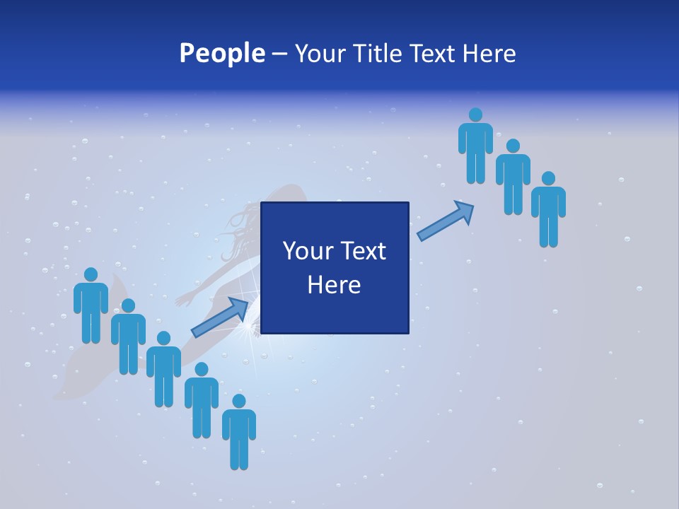 A Blue Background With A Silhouette Of A Mermaid PowerPoint Template