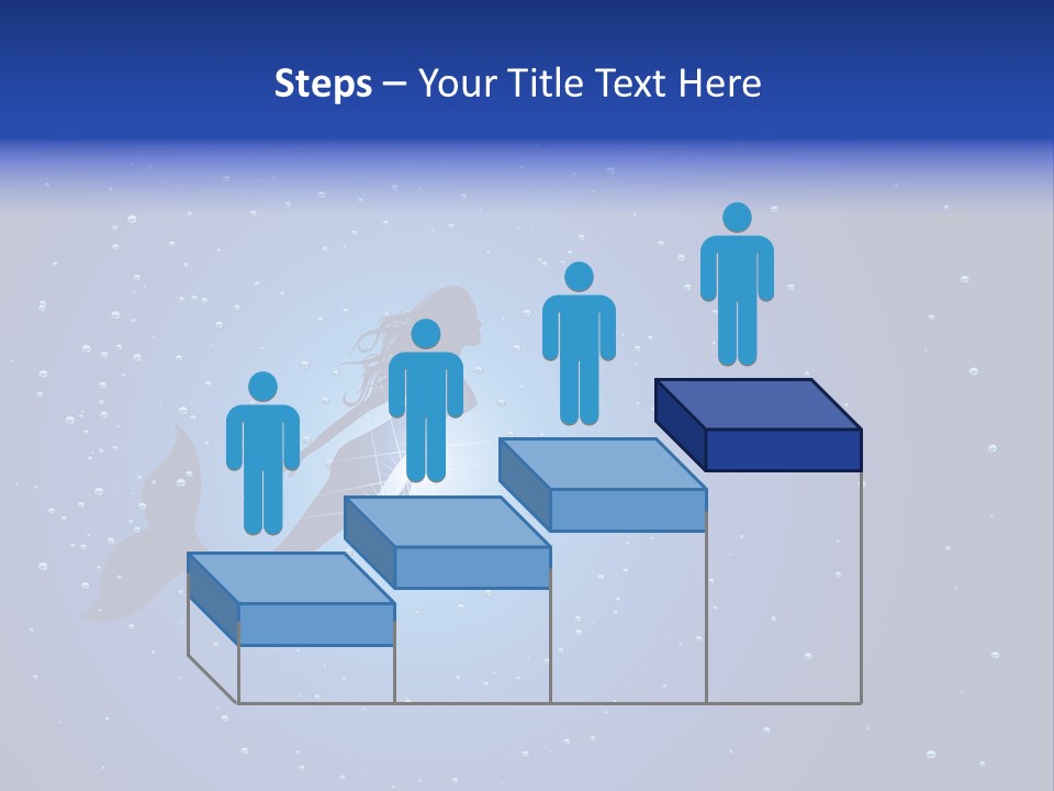 A Blue Background With A Silhouette Of A Mermaid PowerPoint Template