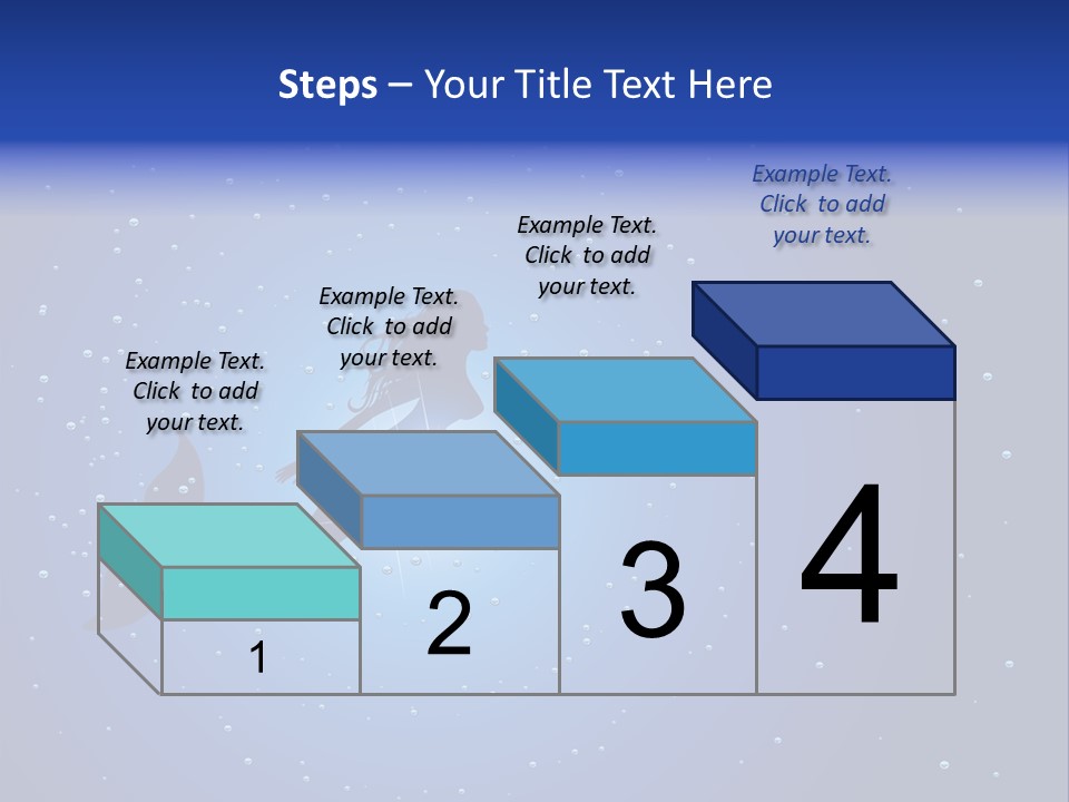 A Blue Background With A Silhouette Of A Mermaid PowerPoint Template