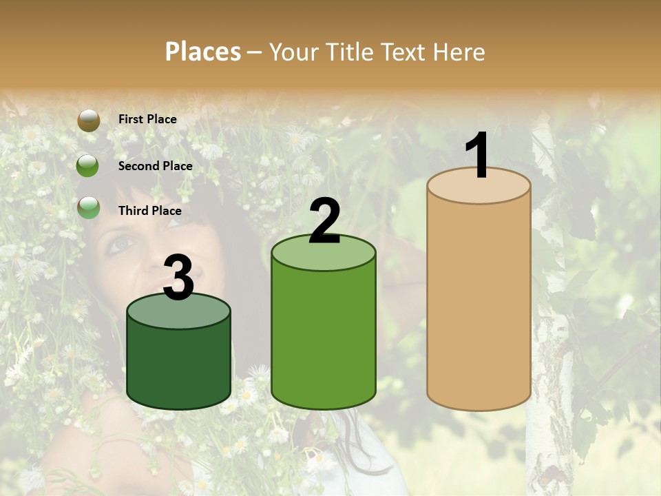 Joy Brunette Posing PowerPoint Template