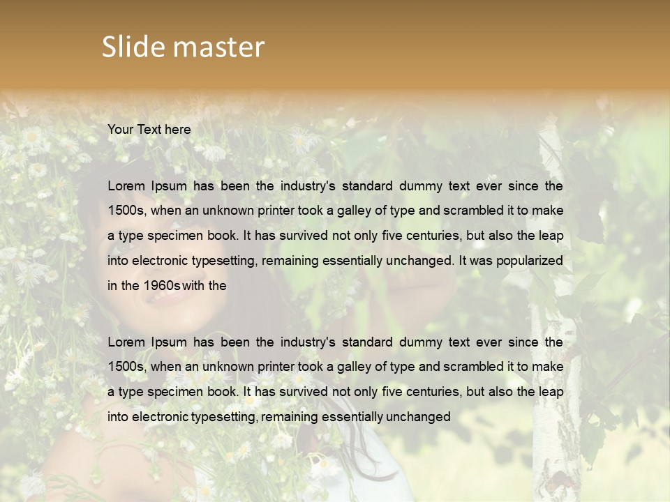 Joy Brunette Posing PowerPoint Template