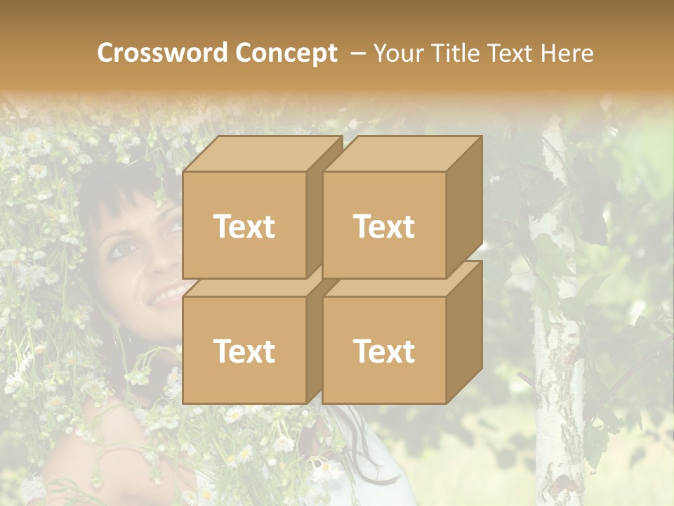 Joy Brunette Posing PowerPoint Template