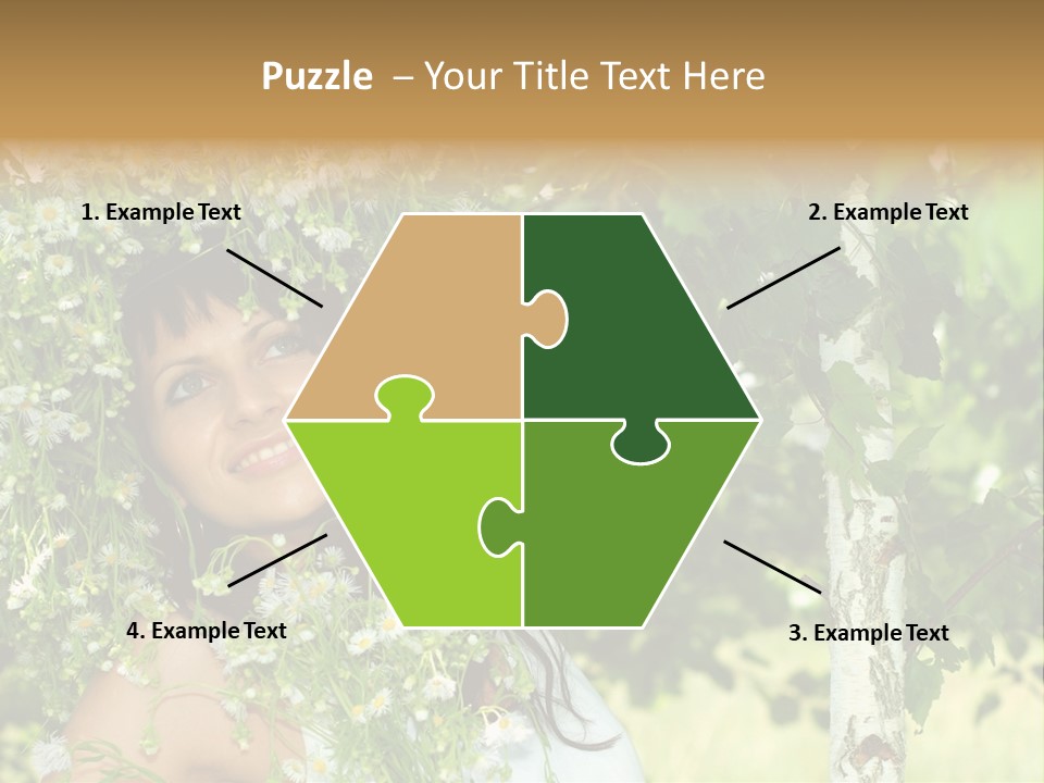 Joy Brunette Posing PowerPoint Template