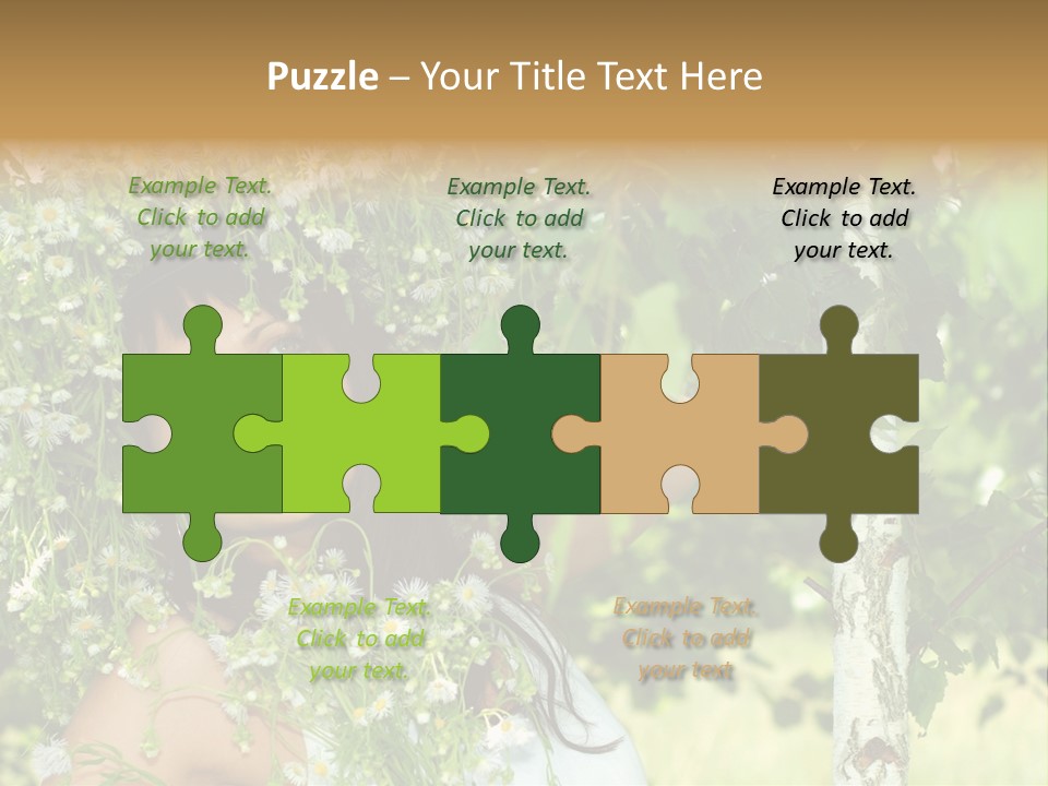 Joy Brunette Posing PowerPoint Template