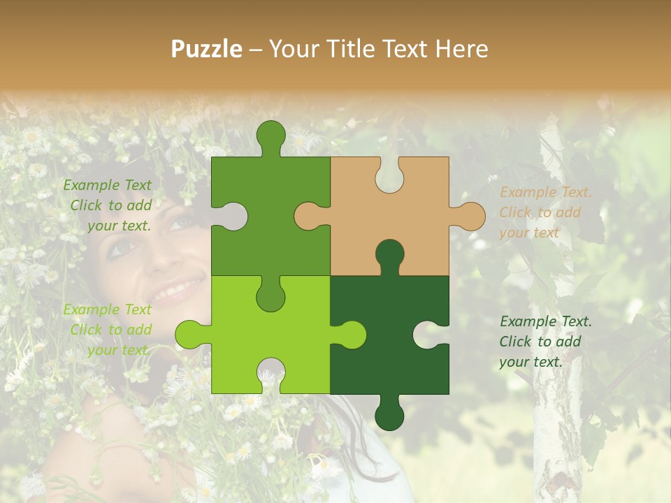 Joy Brunette Posing PowerPoint Template