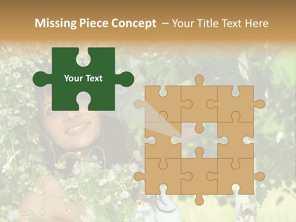 Joy Brunette Posing PowerPoint Template