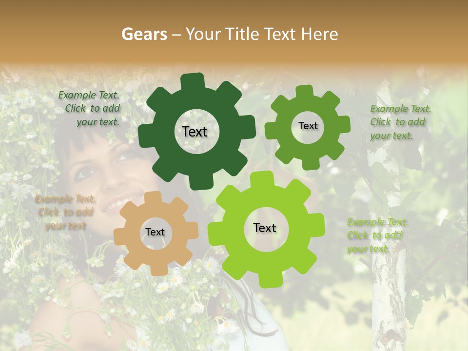 Joy Brunette Posing PowerPoint Template