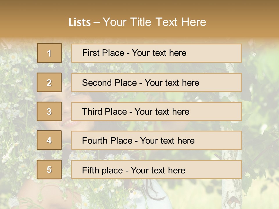 Joy Brunette Posing PowerPoint Template